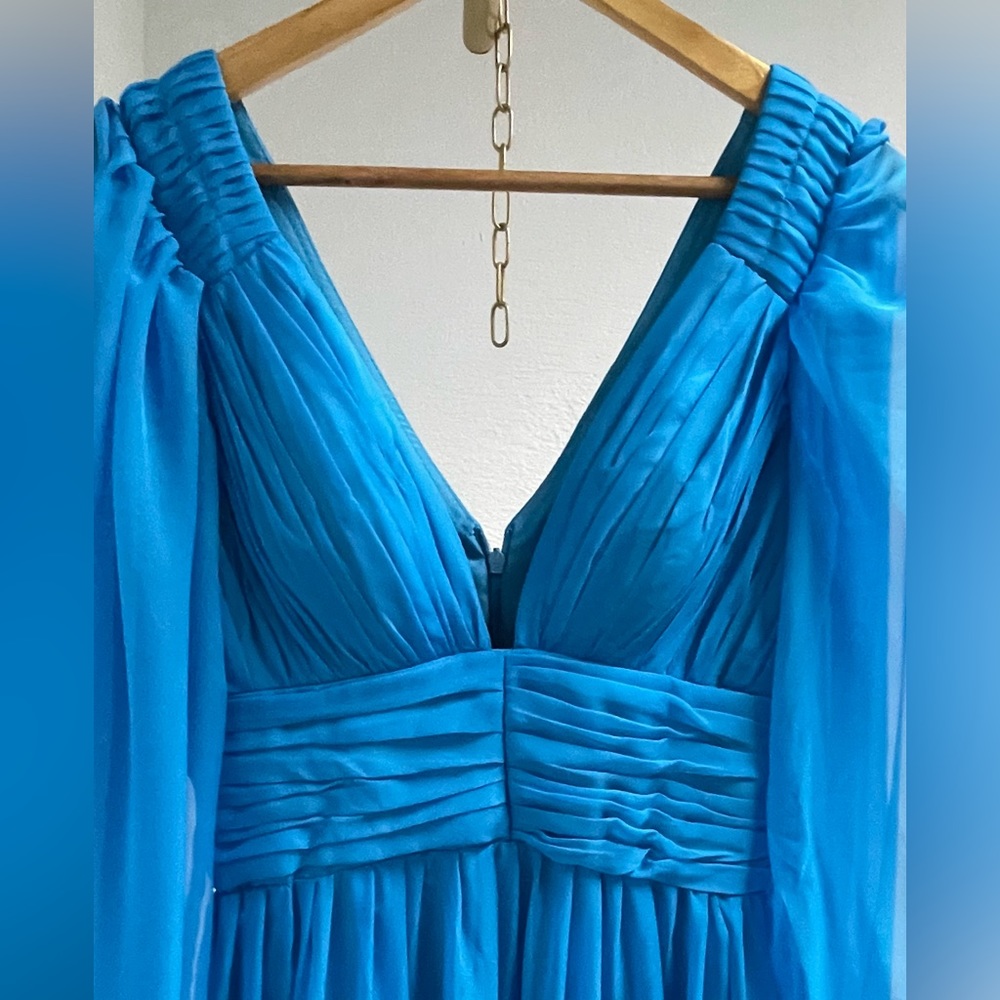 Long blue dress!